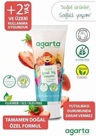 Agarta Doğal Florürsüz Çocuk Diş Macunu Çilekli 75 ml
