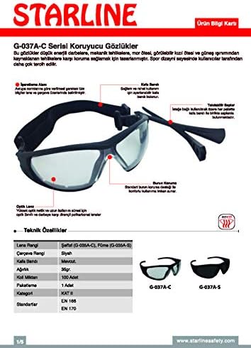 Alternative view of STARLINE G-037A-C ŞEFFAF KORUYUCU GÖZLÜK BUĞU YAPMAYAN LENS
