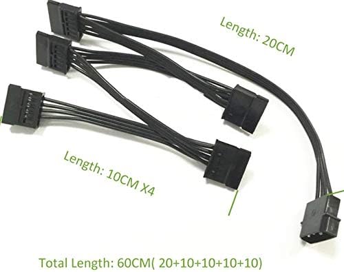 4355 Molex ide 4 Pin To 5 Port Sata Power Hdd Güç Çoklayıcı Kablosu