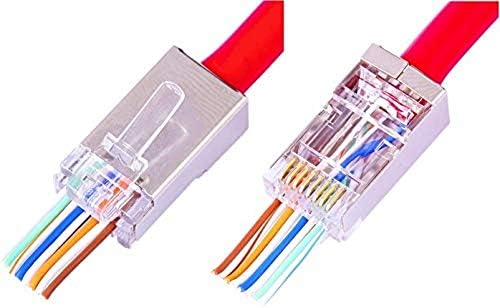 4388 Yeni Nesil Delikli Metal Rj45 İnternet Cat Kablo Ucu, 10 Adet