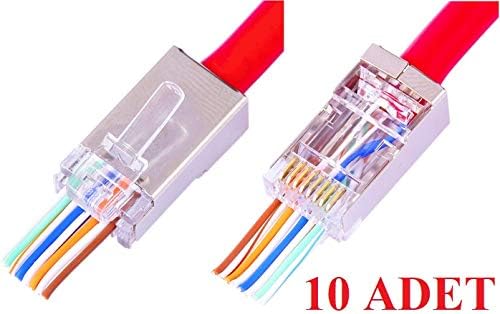 Alternative view of 4388 Yeni Nesil Delikli Metal Rj45 İnternet Cat Kablo Ucu, 10 Adet