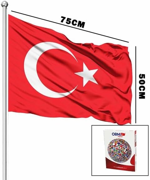 Alternative view of Türk Bayrağı 50x75 cm – Kalın Alpaka Kumaş – Dayanıklı, Renk Solmaz, Çift Dikişli TÜRK BAYRAĞI 𐱅𐰇𐰼𐰚