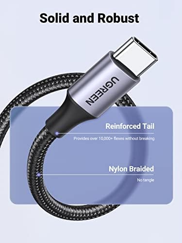 2.0 A USB-A & USB-C Örgülü Şarj ve Data Kablosu, 25 Santimetre, Siyah, 60124