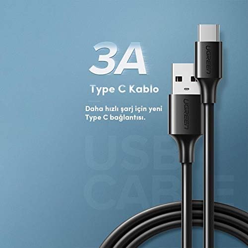2.0 A USB-A & USB-C & Şarj ve Data Kablosu, 50 Santimetre, Siyah, 60115