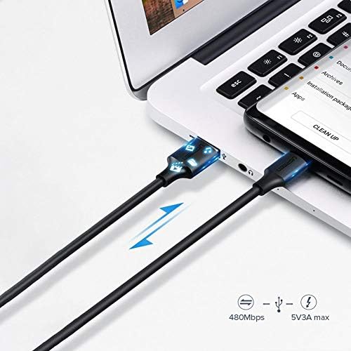 Alternative view of 2.0 A USB-A & USB-C & Şarj ve Data Kablosu, 50 Santimetre, Siyah, 60115