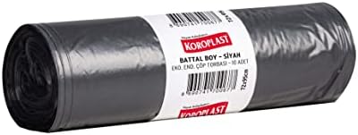 Endüstriyel Çöp Torbası Battal Siyah 10 Adet 72 x 95 Cm, Kalın & Yırtılmaz, Sızdırmaz, Çift Katlı, Geri Dönüştürülebilir, Fabrika, Depo, Kafe, Otel, İnşaat Alanı, Atölye, Hastane, Bahçe