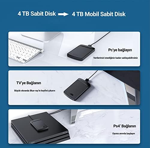 Alternative view of USB3.0 2.5 inç HDD SSD Harici Slim Harddisk Kutusu, 2020U3-BK, Siyah