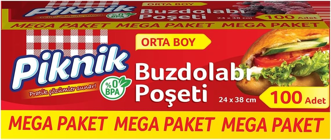 Piknik Gıda Ambalaj Buzdolabı Poşeti Orta- 100'lü 1536