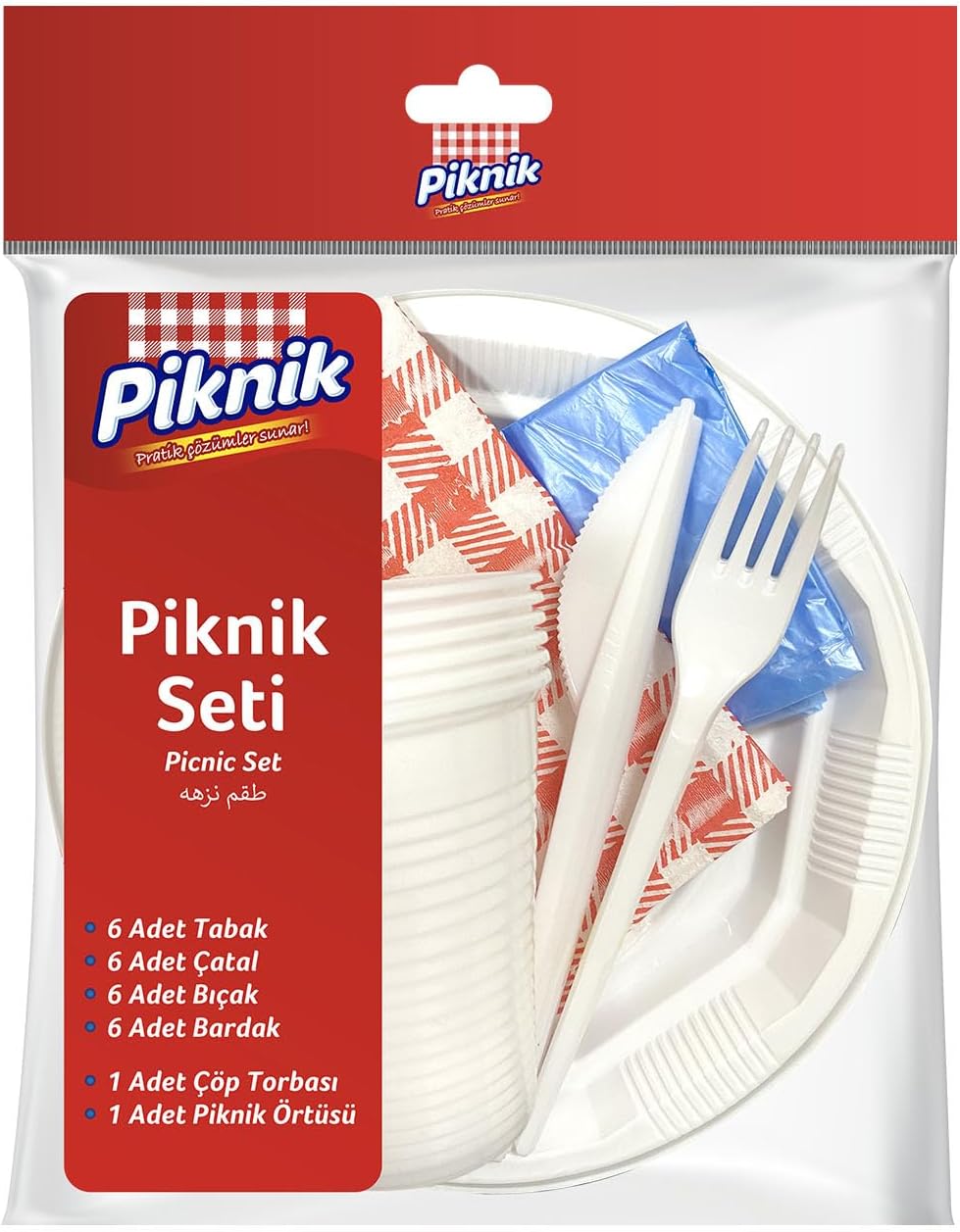 Piknik Kullan At Seti Ekonomik 6'lı Beyaz 1525