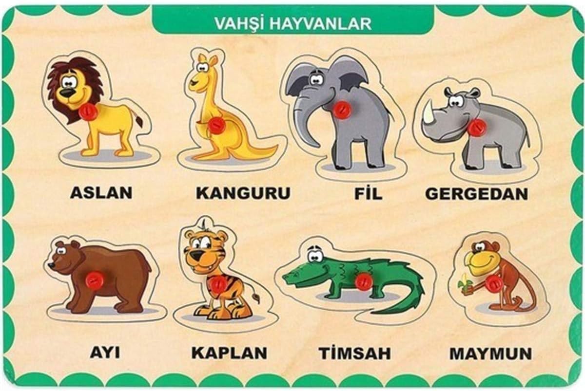 Alternative view of Ahşap Tutmalı Eğitici Yapboz Vahşi Hayvanlar Anaokulu Oyuncakları