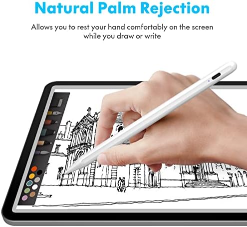 Cisteen iPad(2018-2024) için Stylus Kalem,iPad Pro 11/13 inç M4,iPad Air 11/13 inç M2,iPad 10/9/8/7/6,iPad Air 5/4/3,iPad Pro 11/12.9",iPad Mini 6/5 için Eğim Sensörlü Avuç İçi Reddi Aktif Stylus Kalem