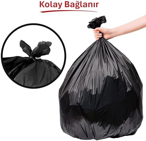 Ekonomik Endüstriyel Çöp Torbası Siyah 10’lu 80×110 cm, Yırtılmaya Dayanıklı, Boy Çöp Poşeti, Çİft Katlı, Geri Dönüştürülebilir, Fabrika, İnşaat, Depo, Kafe, Otel, Hastane, Bahçe
