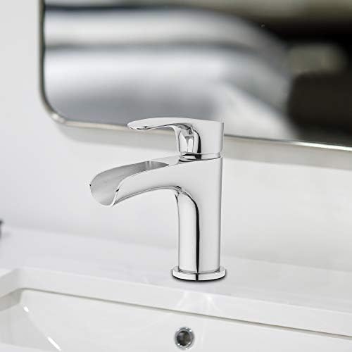 Aqua H07L-412-AV-CH Banyo Lavabo Bataryası, Şelale Tek Kolu Krom