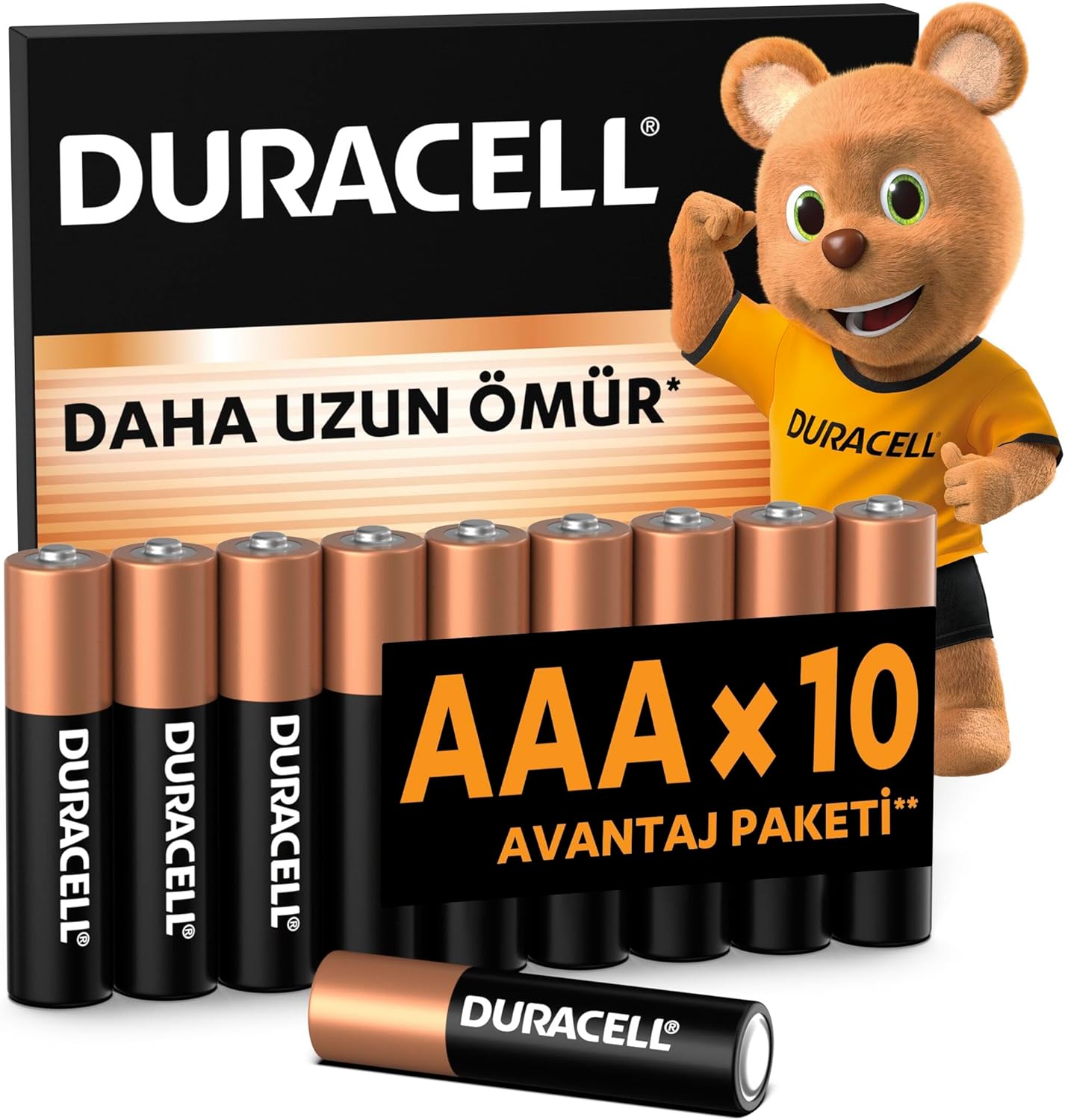 Alternative view of DURACELL BASIC AAA Alkalin İnce Kalem Pil (10'lu Paket) – 1,5V – Daha Uzun Ömürlü – Günlük Cihazlar için Güvenilir Güç – Plastik İçermeyen Ambalaj - MN2400