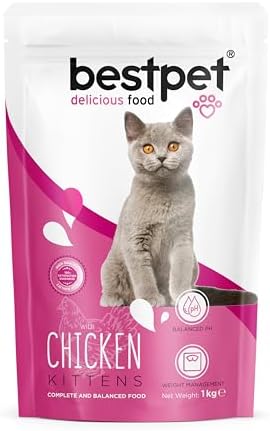 Bestpet Yavru Kediler İçin, Tavuk Etli Ve Pirinçli Kuru Mama, 1 kg