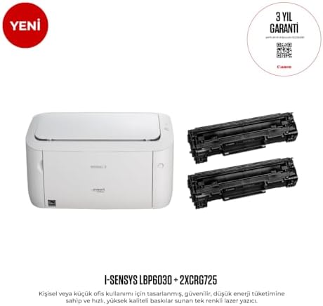 i-SENSYS LBP6030B Tek Fonksiyonlu Siyah Beyaz Lazer Yazıcı + 2 Toner (Eurasia Garantili)