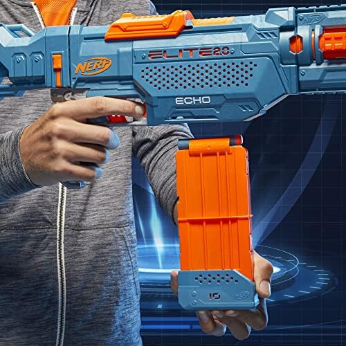 NERF 2.0 Echo CS-10 Blaster - 24 NERF dart, 10-dart klip dergisi, çıkarılabilir omuz desteği ve namlu uzatma, 4 taktik ray