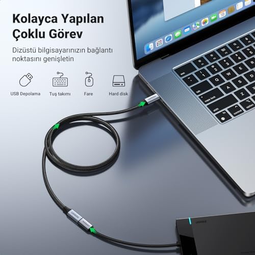 Alternative view of Gen2 100 W Thunderbolt 3 Type-C to Type-C Örgülü Uzatma Kablosu 50 cm