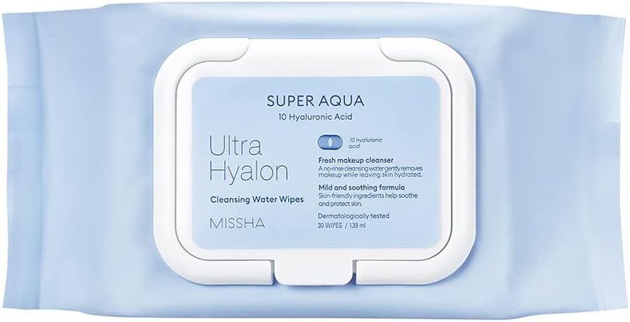 Hyalüronik Asitli, Su Bazlı Makyaj Temizleme Mendili Super Aqua Ultra Hyalon Cleansing Water Wipes