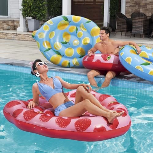 Havuz Float, Kokulu Ahududu Kokulu Yüzme Şezlongu, Çocuklar ve Yetişkinler için