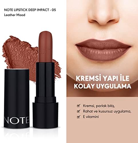Cosmetics Deep Lipstick 05 Kremsi Dokulu Yarı Parlak Ruj, Kahverengi