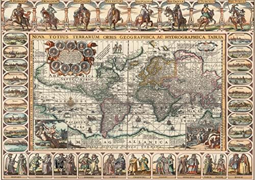 Eski Dünya Haritası 1000 Parça Puzzle