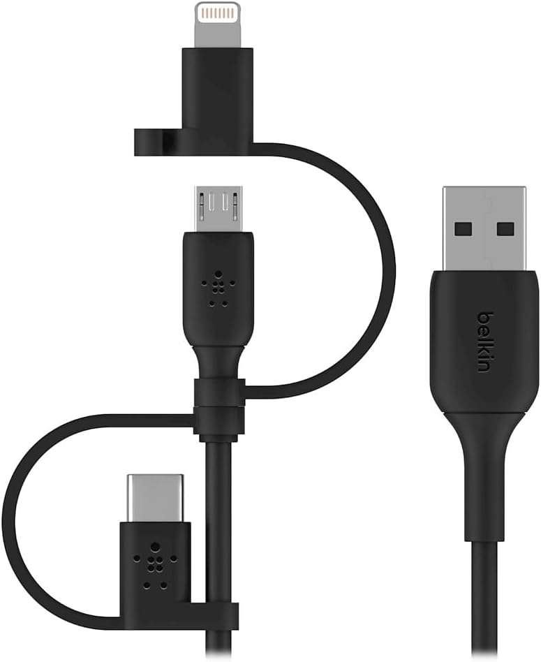 Alternative view of Evrensel Kablo (3'ü 1 arada USB-C, Lightning, Micro-USB Şarj Kablosu) Akıllı Telefonları, Tabletleri, Güç Bankalarını ve daha fazlasını şarj edin (3,3 ft/1 m)