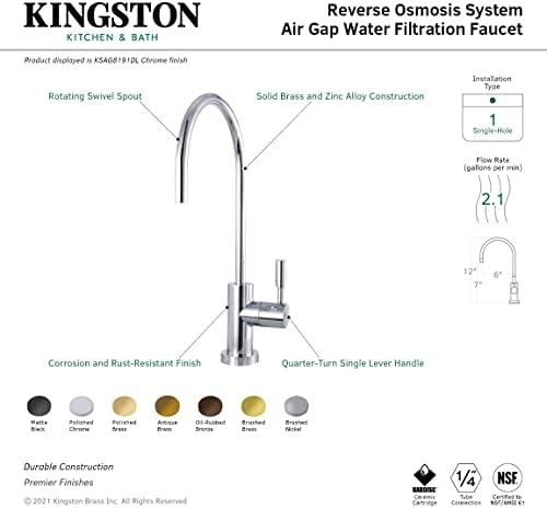 KSAG8197DL Su Filtrasyon Musluk, Fırçalanmış Pirinç