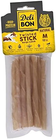 Doggie Delibon Gerçek Deriden Kalın Çubuk, Thıckx12Pcs., Natural