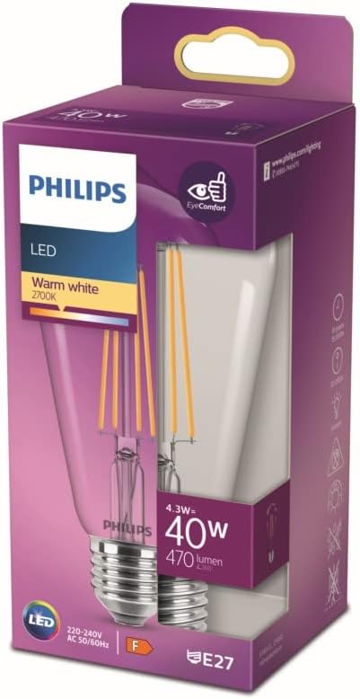 LED classic 40W ST64 E27 Beyaz Dim Edilmez Filament LED Ampul