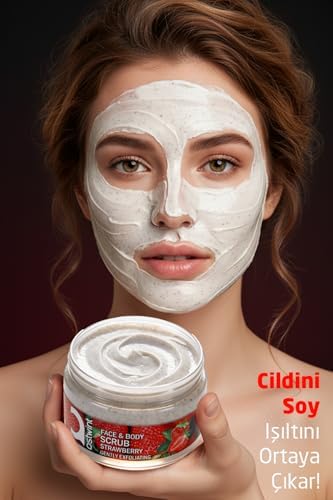 Ostwint Yüz ve Vücut Peeling Scrub Çilek 300 ml, Cilt Temizleyici, Pürüssüzleştirici, Dolaşımı Hızlandırıcı