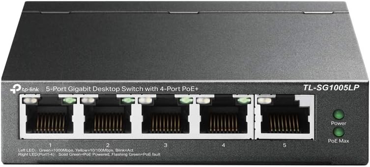 Alternative view of TL-SG1005LP, 4 Port PoE + ile 5 Port Gigabit Masaüstü Switch