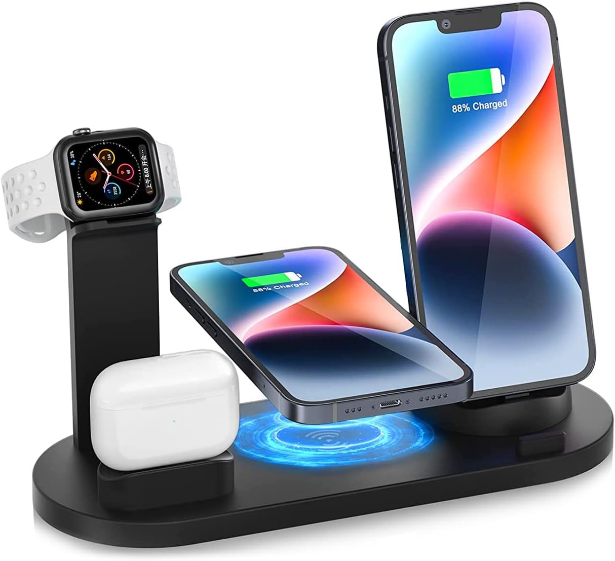 Alternative view of 4'ü 1 arada Kablosuz Şarj Yuvası, Mikro/Tip C Telefonlar için 360 Derece Dönen Şarj Yuvası, iWatch Serisi,,, Galaxy için Qi Hızlı Şarj Yuvası