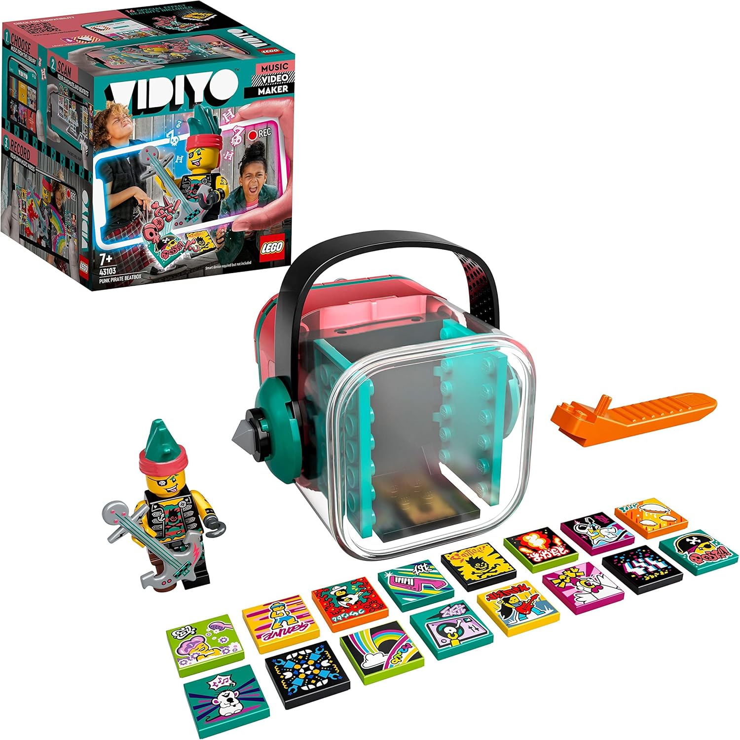 Alternative view of VIDIYO Punk Pirate BeatBox 43103 Yapım Seti (73 Parça) - Çocuklar için Kendi Müzik Video Kliplerini Oluşturabilecekleri, Artırılmış Gerçeklik Özellikli Oyuncak