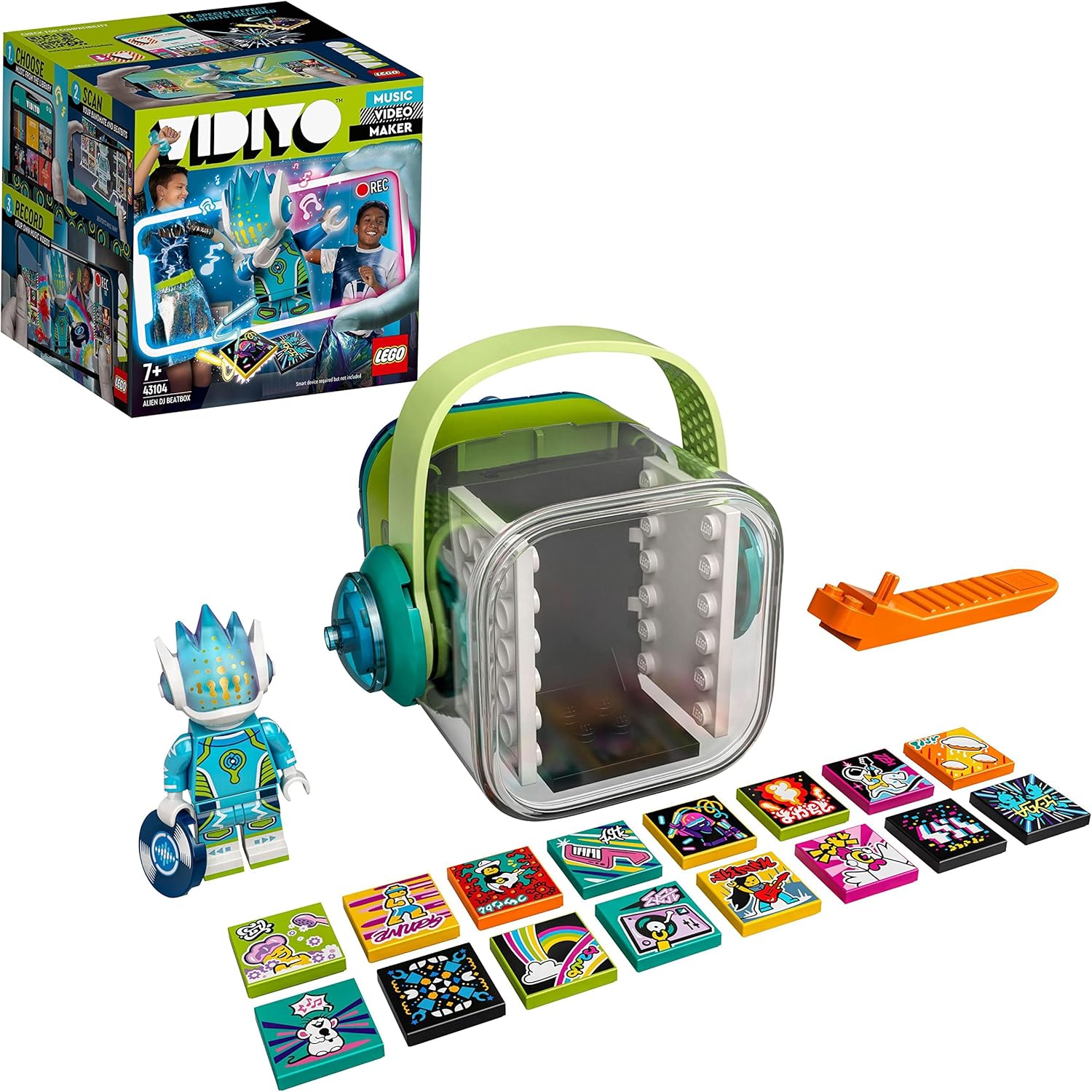 VIDIYO Alien DJ BeatBox 43104 Yapım Seti Oyuncağı (73 Parça), Çocukları Kendi Müzik Videolarını Yönetmeye ve Oynamaya Teşvik Edin