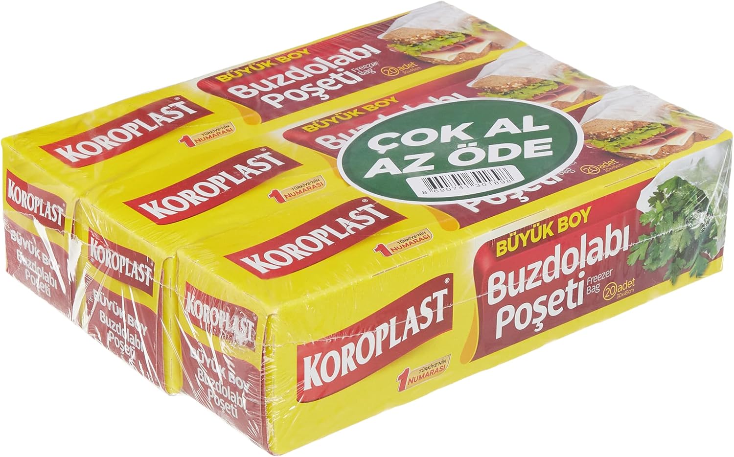 3'lü Çok Al Az Öde Ekonomik Paket Büyük Boy 60'lı Buzdolabı Poşeti, Sızdırmaz & BPA İçermez Gıda Saklama Torbası, Et, Tavuk, Balık, Sebze, Meyve, Çorba, Sos, Peynir, Kuruyemiş, Sandviç