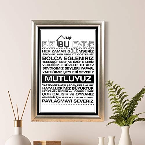 Alternative view of Ailenize Özel Dekoratif Ev Hediyesi Baskılı Çerçeve 24x33x1 cm