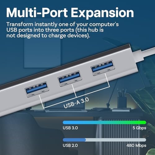 Alternative view of MMOBIEL USB Tip C Ethernet 1000Mbps - 1 Gigabit adaptör ve 3 USB bağlantı noktası 3.0 Data Hub MacBook Air/Pro iMac Acer Asus HP ile uyumlu - Gümüş