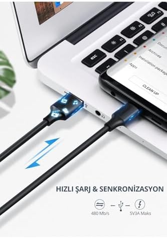 Alternative view of USB Type-C Şarj ve Data Kablosu, 0.5 metre
