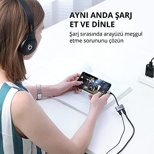 Type-C To 2 Type-C Kulaklık Ve Şarj Dönüştürücü