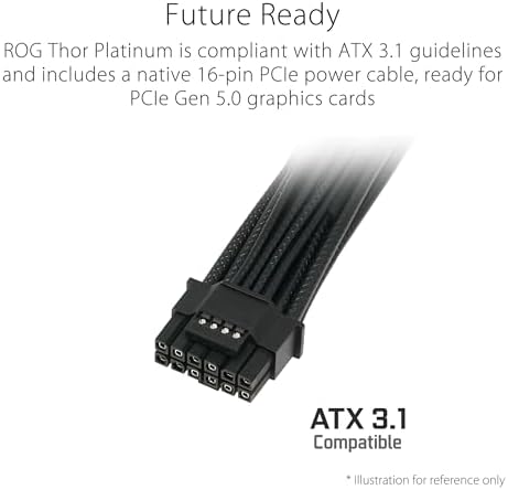 Alternative view of ROG THOR 1000W PLATINUM III PSU (80 PLUS PLATINUM SERTİFİKALI, ATX 3.1, GaN MOSFET, AKILLI VOLTAJ DÜZENLEYİCİ, MANYETİK OLED EKRAN, 10 YIL GARANTİ)