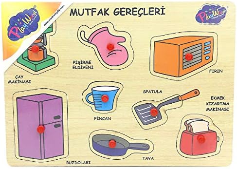 Ahşap Tutmalı Puzzle Mutfak Gereçleri
