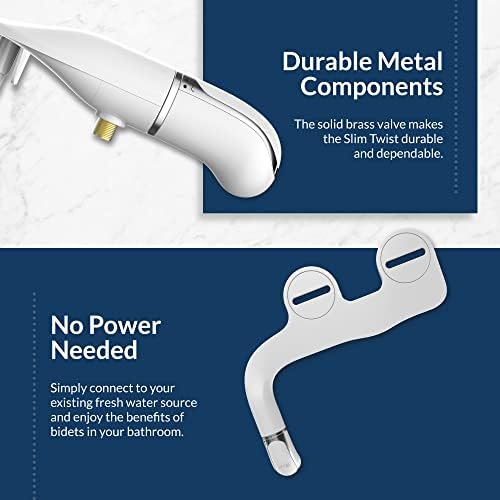 Bio Bidet by SlimTwist Tatlı Su Sprey Bide Eklentisi Tuvalet, Beyaz, Elektriksiz, Kolay Kurulum