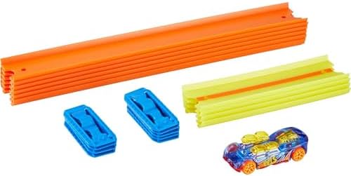 Track Builder Temel Pist Seti, 10 Adet Pist Parçası, 9 Adet Pist Bağlantı Parçası ve Bir Adet 1:64 Ölçekli Araba İçeren Eklenebilir Pist Inşasına Başlangıç Seti, 6 Yaş ve Üzeri