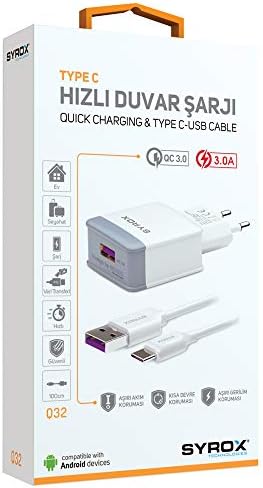 SYROX Q32 Ouıck 3.0 Type-C Şarj Cihazı Set, 3.0A 5W