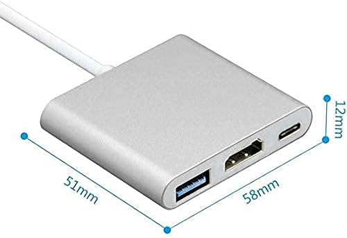 CF01 Uyumlu 4K Full HD 1080p Type C To 3 Portlu HDMI - USB 3.0 - PD Çevirici Hub Adaptör