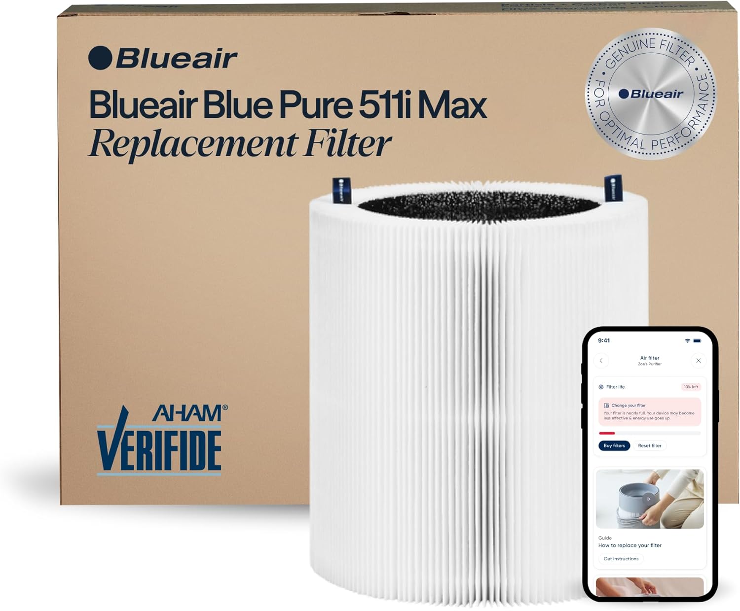 Mavi Saf 511i Max Orijinal Yedek Filtre, Mavi Saf F5MAX, Blue Pure 511i Max Hava Temizleyici uyar