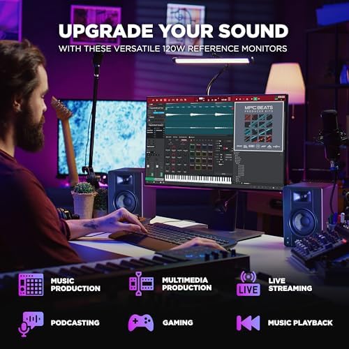 M-AUDIO BX4-4.5" Stüdyo Monitörleri, HD PC Hoparlörleri, Müzik Prodüksiyon Yazılımı ile Kayıt ve Multimedya için, 120W, Çift