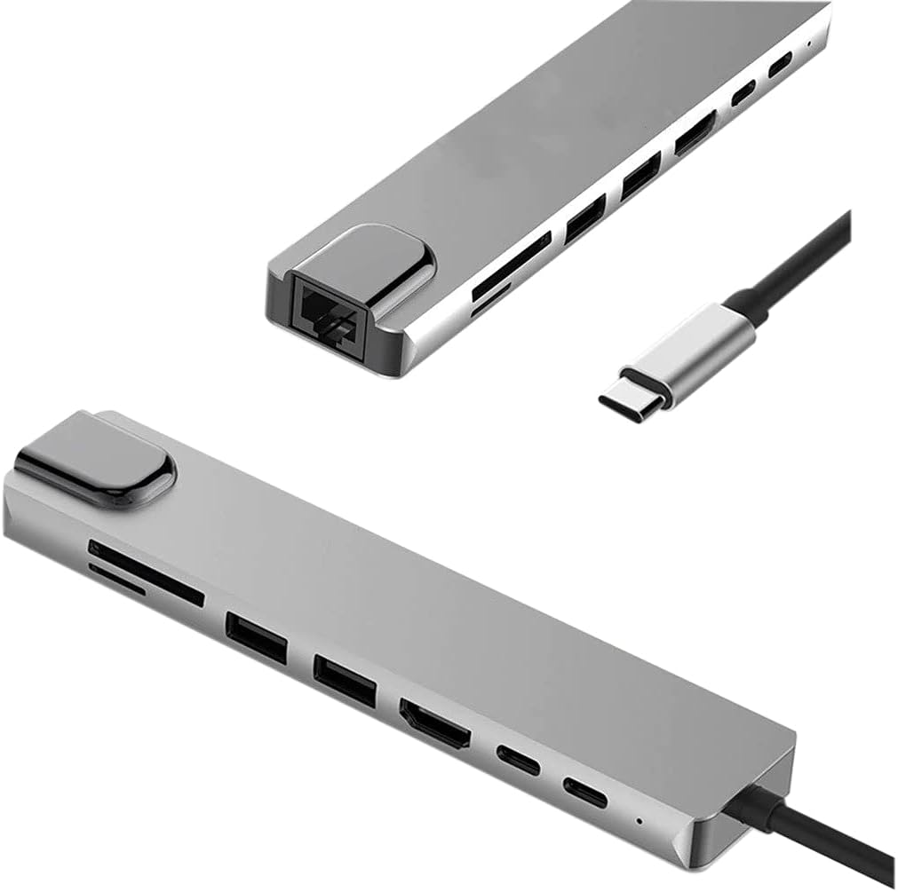 CF10 Uyumlu Type-C™ To 4K HDMI 2* Type-C 2* USB 3.0 Ethernet Lan 2* SD 8IN1 Çevirici Hub Adaptör