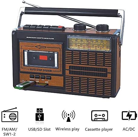Yeni Nesil Radyo USB SD FM Bluetooth Kaset Çalar Müzik Kutusu Retro El Tutamaçlı Taşınabilir